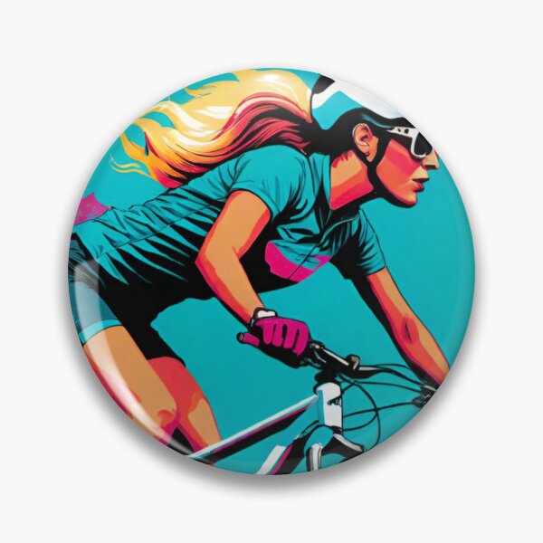 Item preview, Trailblazing Queen: Female MTB Racer Defying Limits designed and sold by GrizzlyCollective.