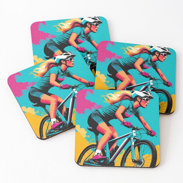 Item preview, Trailblazing Queen: Female MTB Racer Defying Limits designed and sold by GrizzlyCollective.