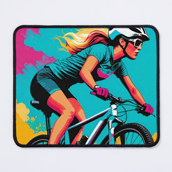 Item preview, Trailblazing Queen: Female MTB Racer Defying Limits designed and sold by GrizzlyCollective.