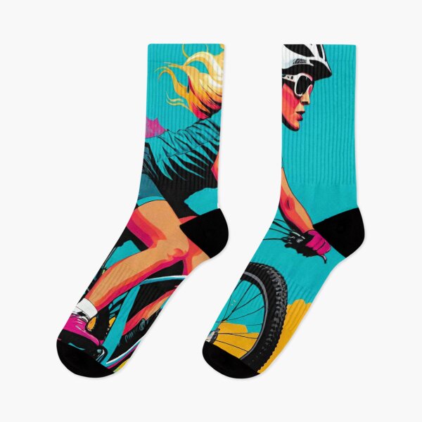 Item preview, Trailblazing Queen: Female MTB Racer Defying Limits designed and sold by GrizzlyCollective.