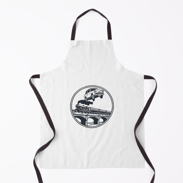 Item preview, Vintage Car Flying Over a Steam Train - Line Art - Fantasy designed and sold by Fenay Designs.