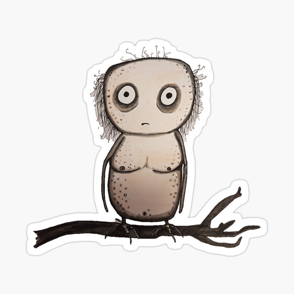 Naked owl on branch Art Print for Sale by Deckard2097 | Redbubble