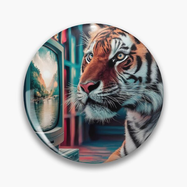 Artikelvorschau, Tiger vor dem Fernseher entworfen und verkauft von Elemento8.