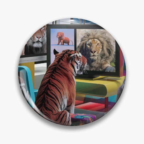 Artikelvorschau, Tiger vor dem Fernseher entworfen und verkauft von Elemento8.