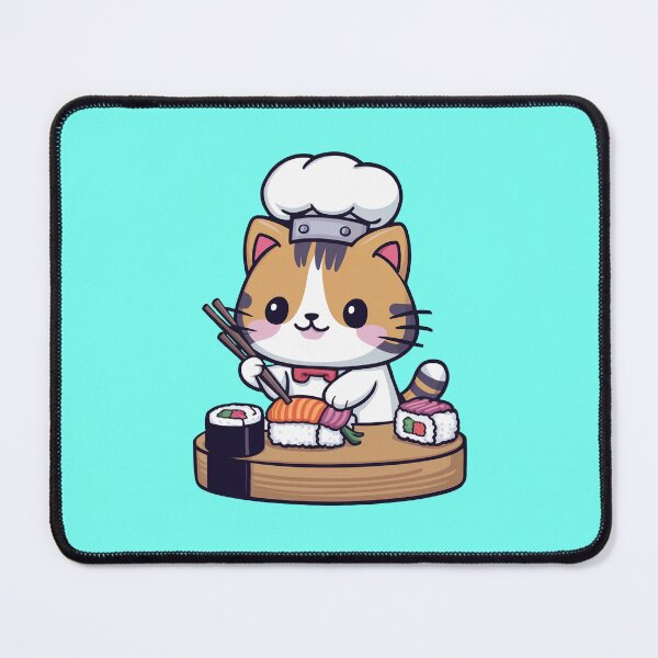 Item preview, Cute Sushi Master Cat Kawaii designed and sold by canvadreamer444.