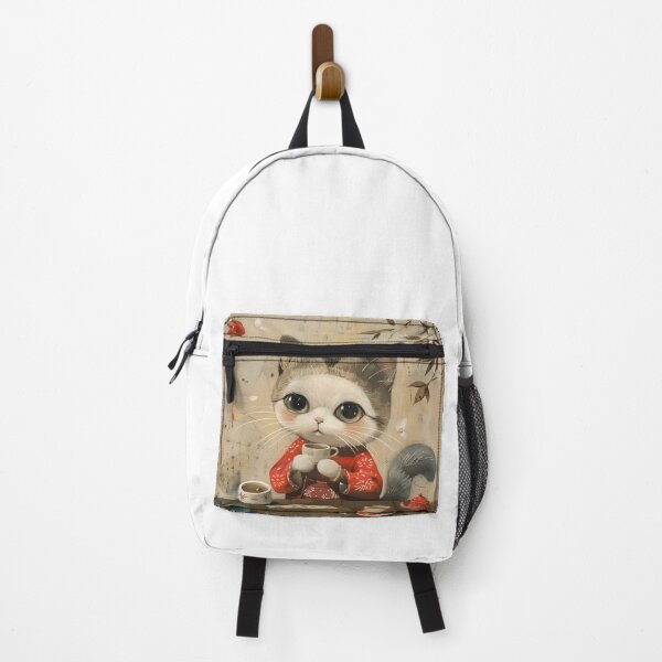 Item preview, Vintage Japan art cute cat with tea ceremony designed and sold by Anbe_design.