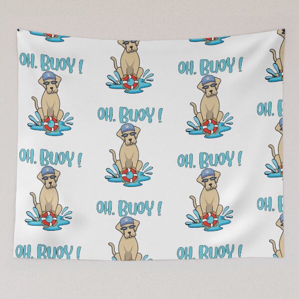 Item preview, Funny Big Brown dog Goes Swimming with a Buoy, Pun Intended designed and sold by Pet Station.