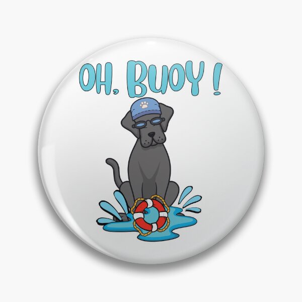 Item preview, Funny Big Black dog Goes Swimming with a Buoy, Pun Intended designed and sold by Pet Station.