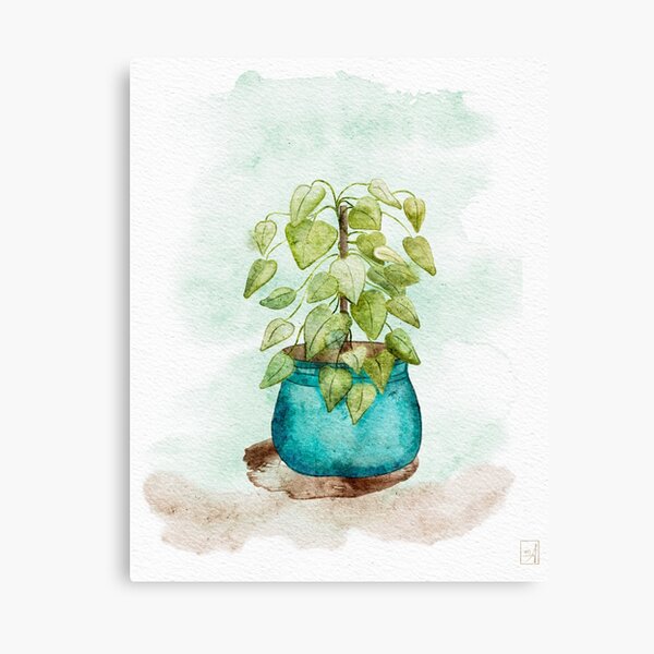 Item preview, Watercolor Pothos Potted Houseplant designed and sold by Pixel & Petal Design Co..