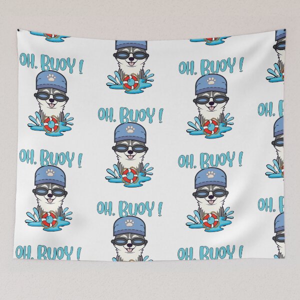 Item preview, Husky dog Goes Swimming with a Buoy, Pun Intended designed and sold by Pet Station.