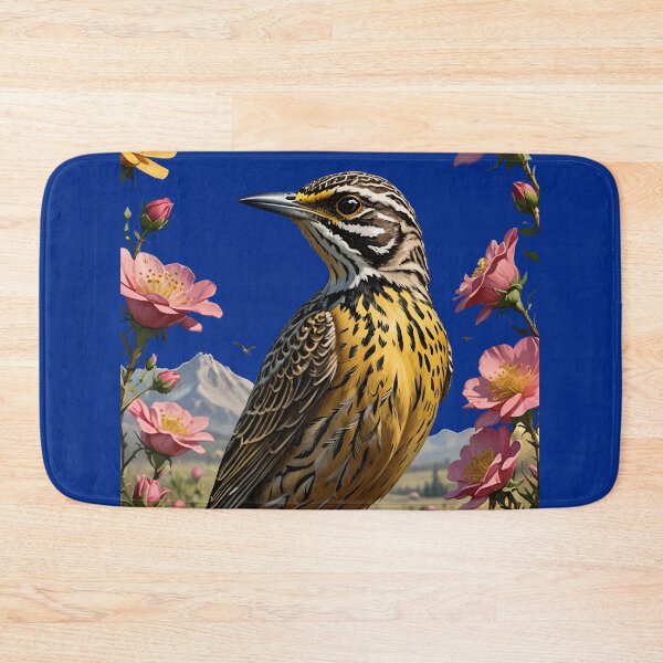 Item preview, Common Western Meadowlark Surrounded By Prairie Roses 2 designed and sold by taiche.