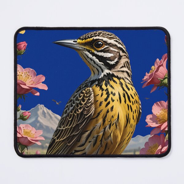 Item preview, Common Western Meadowlark Surrounded By Prairie Roses 2 designed and sold by taiche.