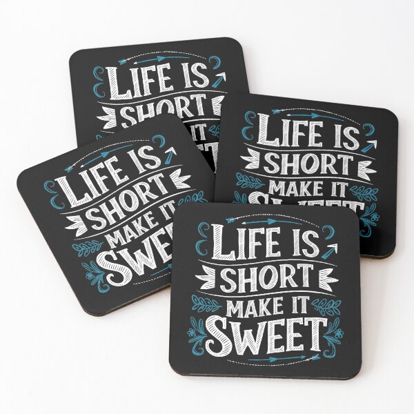 Item preview, Funny Life is Short Make it Sweet Inspiration Lifestyle Quotes designed and sold by 07Art.