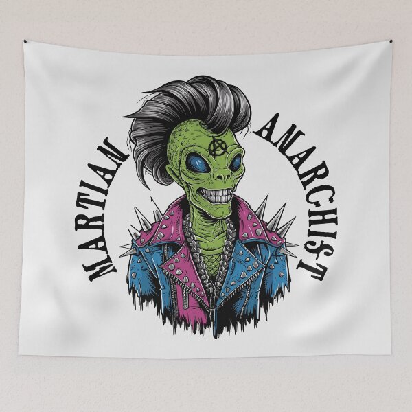 Item preview, Hilarious Mohican Martian anarchist Alien Punk Rocker designed and sold by paulo silveira.