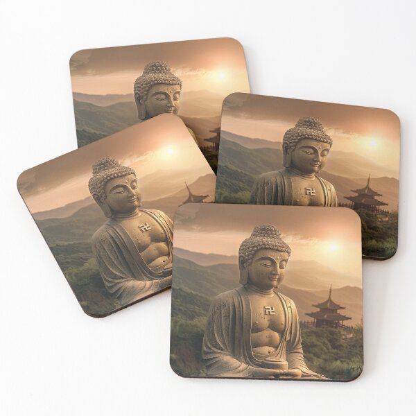 Item preview, Sun Wheel Buddha Statue with Rising Sun designed and sold by OccultDreams.