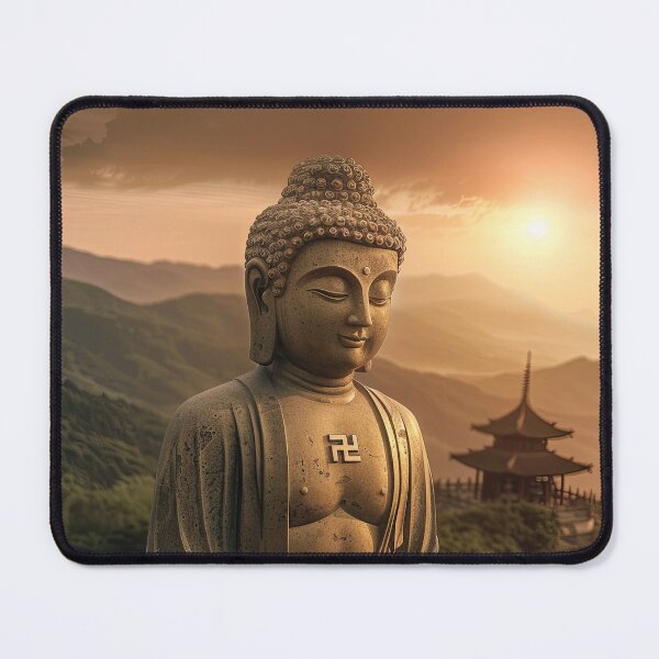 Item preview, Sun Wheel Buddha Statue with Rising Sun designed and sold by OccultDreams.