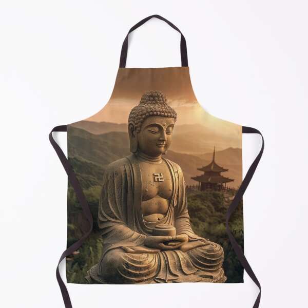 Item preview, Sun Wheel Buddha Statue with Rising Sun designed and sold by OccultDreams.