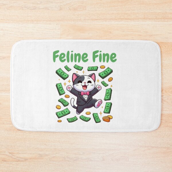 Item preview, Feline fine and living rich cute cat designed and sold by DudzDesignz.