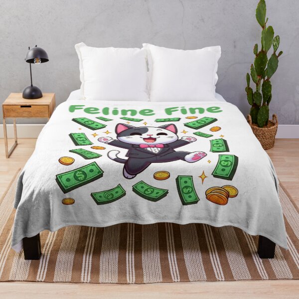 Item preview, Feline fine and living rich cute cat designed and sold by DudzDesignz.