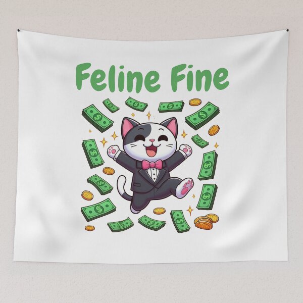 Item preview, Feline fine and living rich cute cat designed and sold by DudzDesignz.