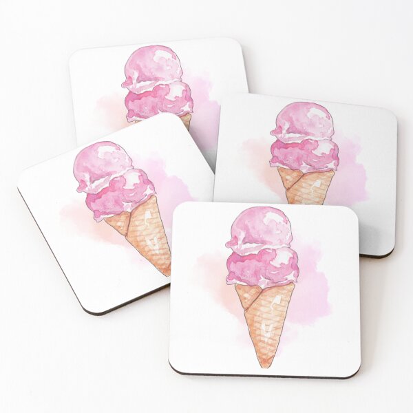 Item preview, Pink Ice Cream Cone Watercolor designed and sold by Ideas-BYDESiGN.