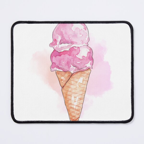 Item preview, Pink Ice Cream Cone Watercolor designed and sold by Ideas-BYDESiGN.