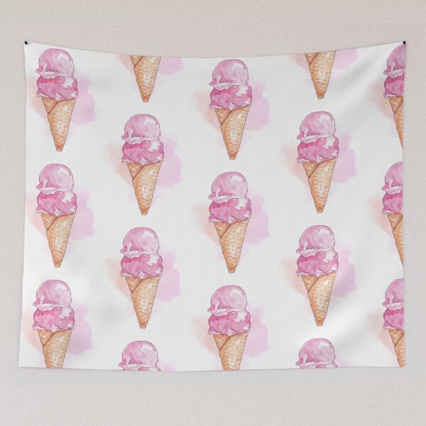 Item preview, Pink Ice Cream Cone Watercolor designed and sold by Ideas-BYDESiGN.