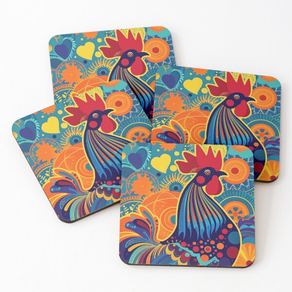Item preview, Funky Folk Art Rooster designed and sold by OccultDreams.
