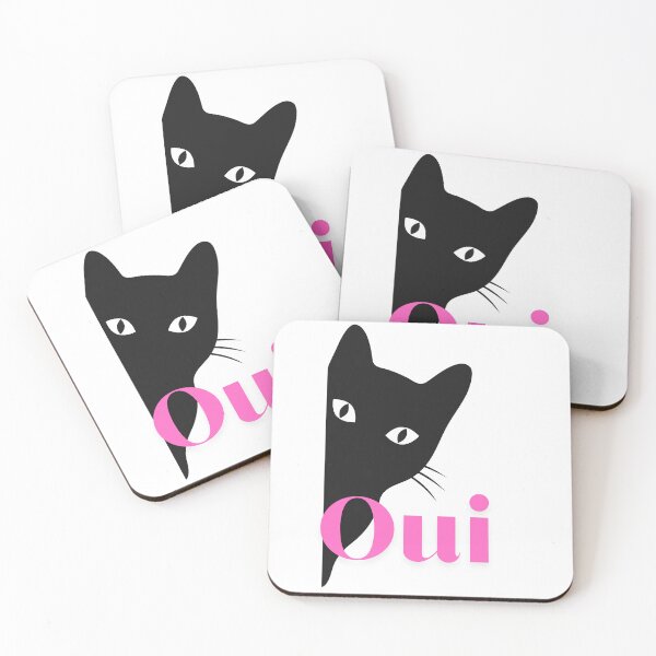 Item preview, Oui - Word in Print and the Black Cat Print in the Design for cat lovers designed and sold by MomonoShop.