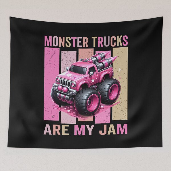 Item preview, Toddler Girl Monster Trucks Are My Jam Girls Pink  designed and sold by clothesy7.