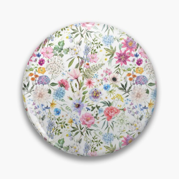 Item preview,  Organic Colorful Floral Leafy White Pattern designed and sold by teesprinkle.