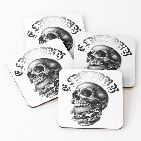 Item preview, GLUTTONY - Deadly SIN No.5 - Skull Eating a Burger designed and sold by shape-shifter24.