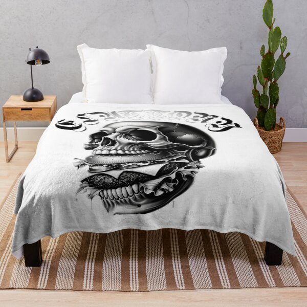Item preview, GLUTTONY - Deadly SIN No.5 - Skull Eating a Burger designed and sold by shape-shifter24.