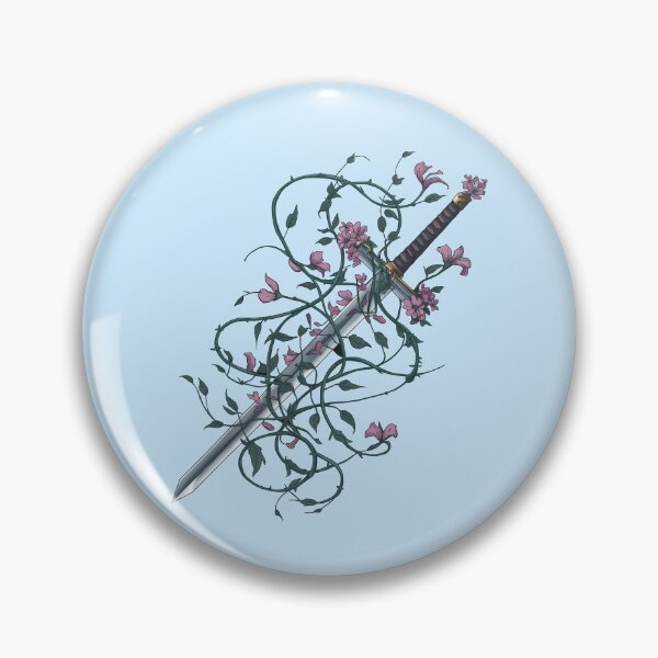 Item preview, Sword With Flowers Design for Men Women Floral Sword Lover -  designed and sold by PurpleLoveStore.