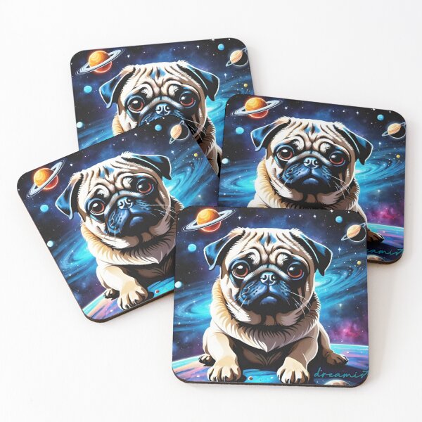 Item preview, Pug in space designed and sold by DreamistStore.