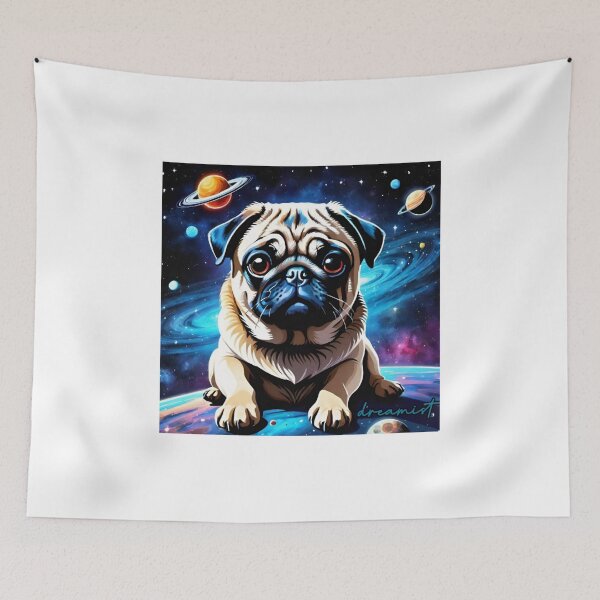 Item preview, Pug in space designed and sold by DreamistStore.