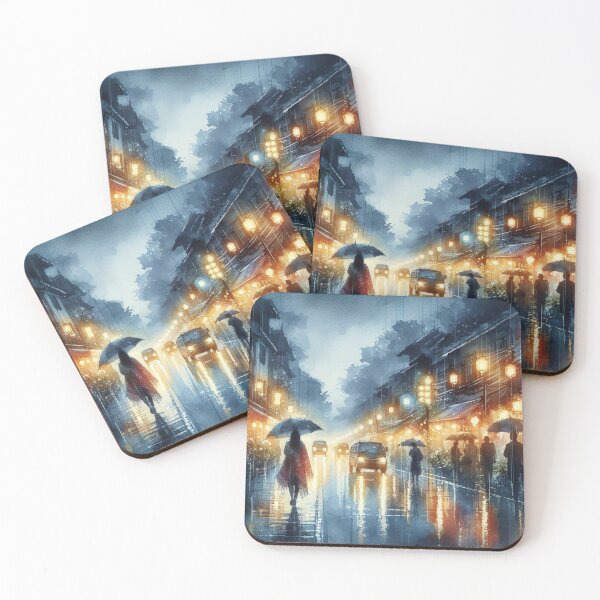 Item preview, Rainy Town Street designed and sold by ColourWonder.