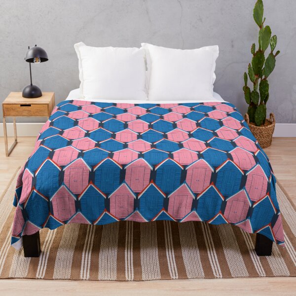 Item preview, Beach Huts, blue and pink, cute summer pattern by Cecca Designs designed and sold by Cecca-Designs.