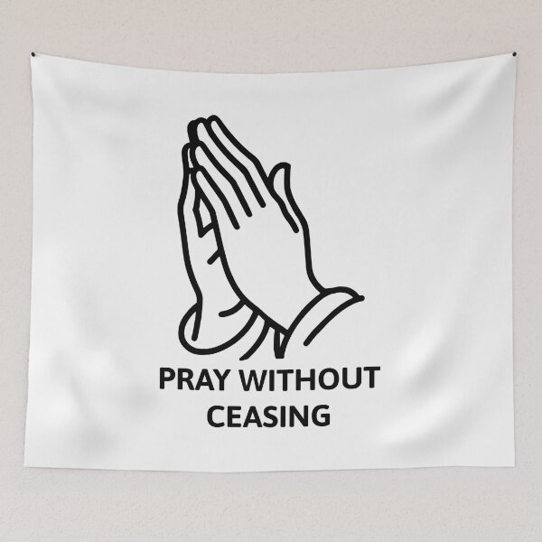 Item preview, Pray Without Ceasing Black And White Prayer Hands designed and sold by PMCreative.