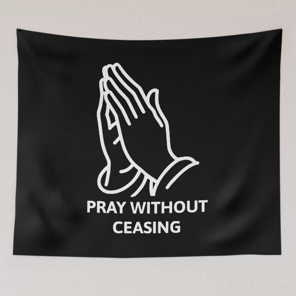 Item preview, Pray Without Ceasing White And Black Prayer Hands designed and sold by PMCreative.