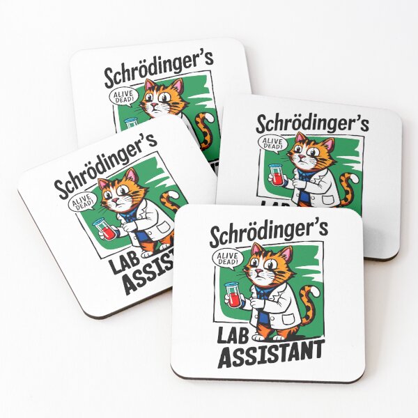 Item preview, SCHRÖDINGER'S LAB ASSISTANT: Unraveling the Feline Paradox in Black, Green, and Red designed and sold by SplashTastic.