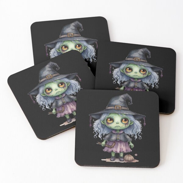 Item preview, Little Horrors - Zombie Witch with Pumpkin - Carly (Black Variant) designed and sold by Creep-Vault.