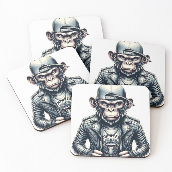 Item preview, Leather Jacket Biker Monkey designed and sold by agazub90.