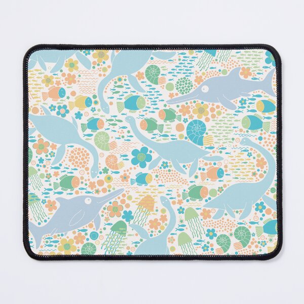 Item preview, Swimming with Plesiosaurs - pastel orange and green - cute prehistoric animal design by Cecca Designs designed and sold by Cecca-Designs.