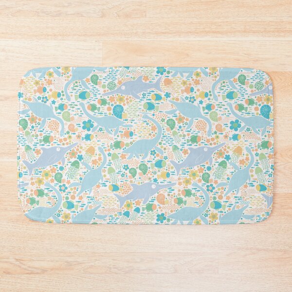 Item preview, Swimming with Plesiosaurs - pastel orange and green - cute prehistoric animal design by Cecca Designs designed and sold by Cecca-Designs.