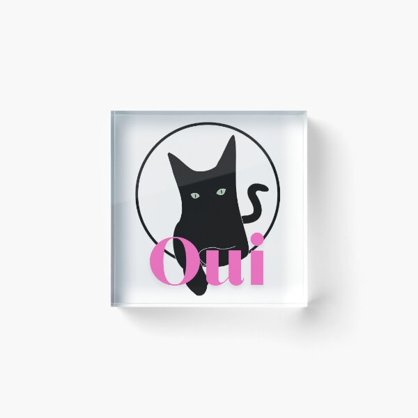 Item preview, Oui - Word in Print with Black Cat: Celebrating Whimsical Elegance designed and sold by MomonoShop.