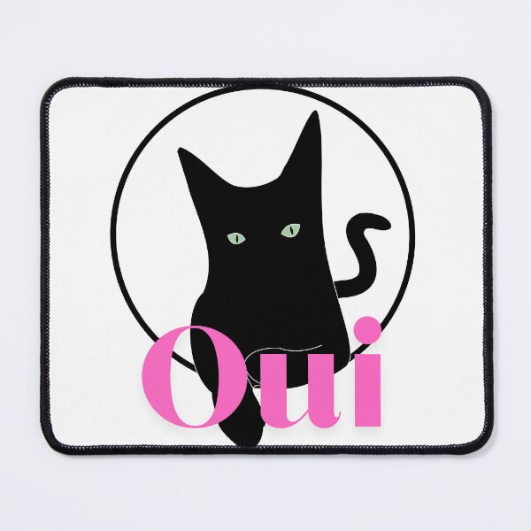 Item preview, Oui - Word in Print with Black Cat: Celebrating Whimsical Elegance designed and sold by MomonoShop.