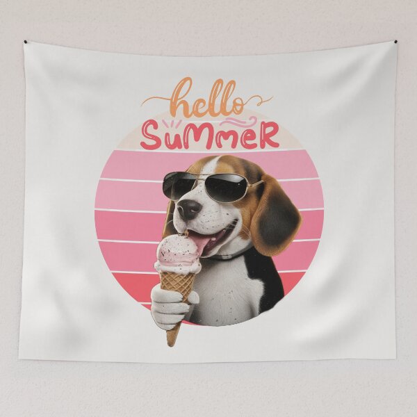 Item preview, Summer Beagle (Pink) designed and sold by BeagleDesigns.