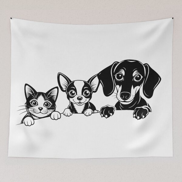 Item preview, Two funny dogs and kitten vector designed and sold by flashcompact.