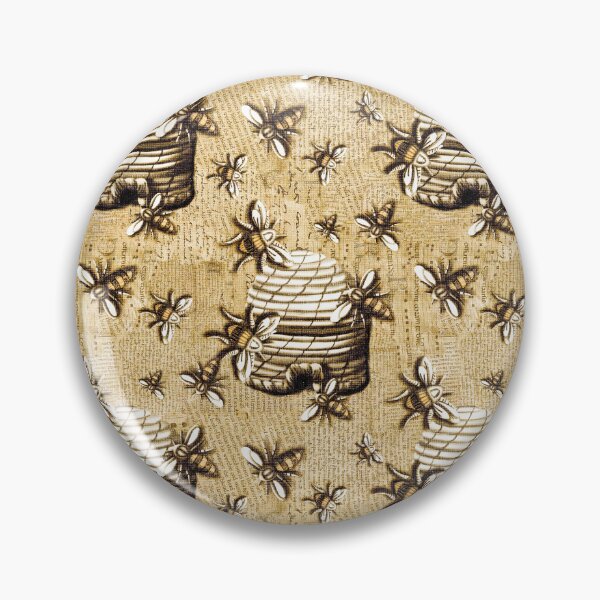 Item preview, Vintage historic beehives and bees mixed media paper designed and sold by sueshormanart.